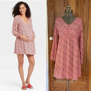 The Nines by HATCH Pink Floral Maternity Dress - Size Medium